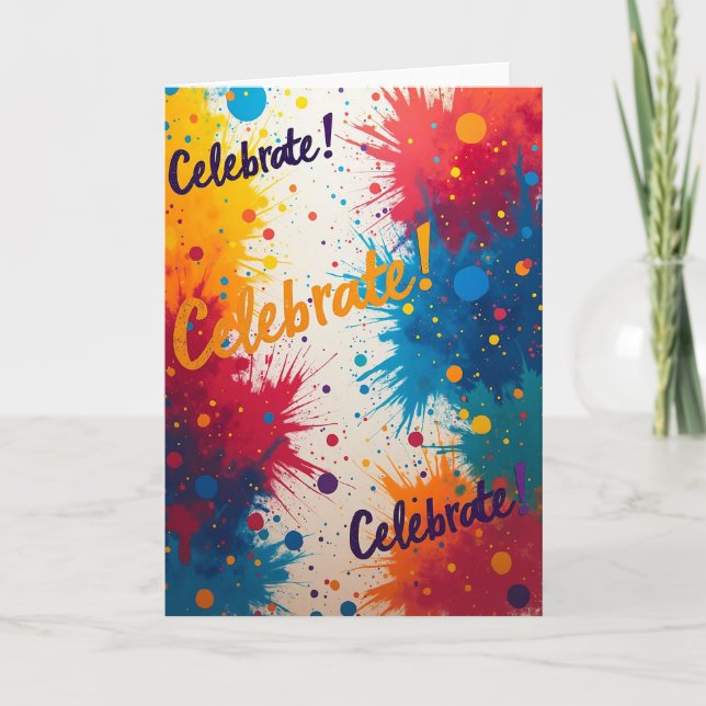 Tarjeta de cumpleaños de colores explosivos (Anverso)