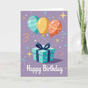 Tarjeta de cumpleaños de colores festivos