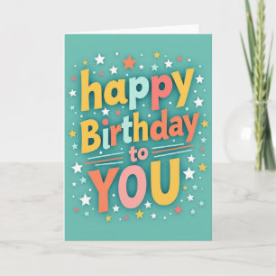 Tarjeta de cumpleaños de colores juguetones