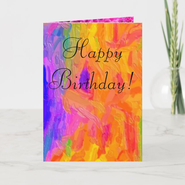Tarjeta de cumpleaños de colores mixtos (Anverso)