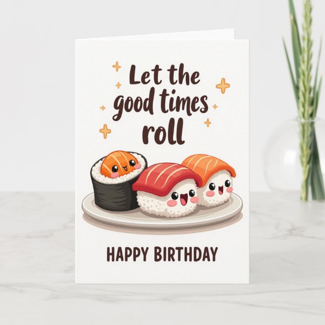 Tarjeta de cumpleaños de comida adorable (Anverso)