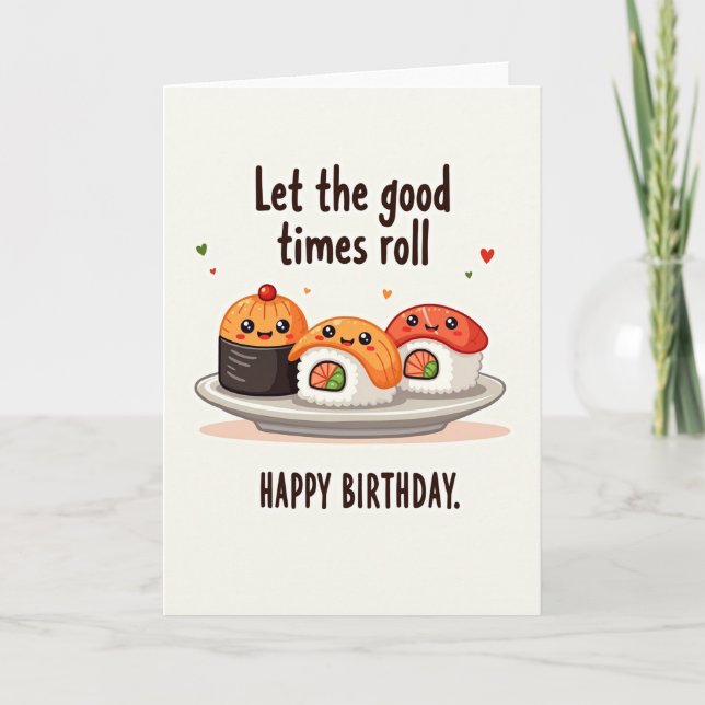 Tarjeta de cumpleaños de comida alegre (Anverso)