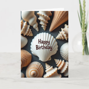 Tarjeta de cumpleaños de concha festiva