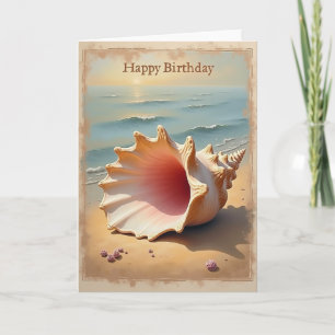 Tarjeta de cumpleaños de concha marina