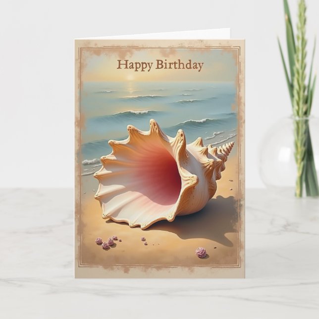 Tarjeta de cumpleaños de concha marina (Anverso)
