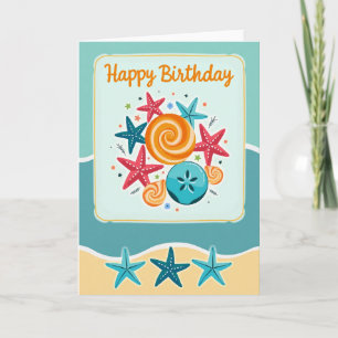 Tarjeta de cumpleaños de conchas