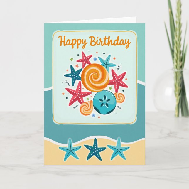Tarjeta de cumpleaños de conchas (Anverso)