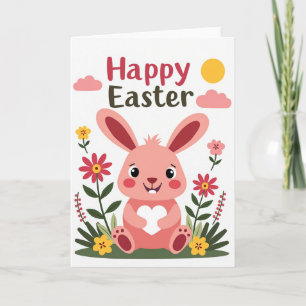 Tarjeta de Cumpleaños de Conejito de Primavera