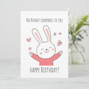 tarjeta de cumpleaños de conejito lindo