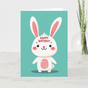 Tarjeta de cumpleaños de conejito lindo