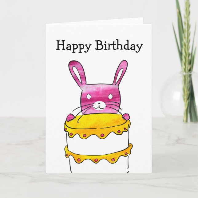 Tarjeta de cumpleaños de conejo (Anverso)