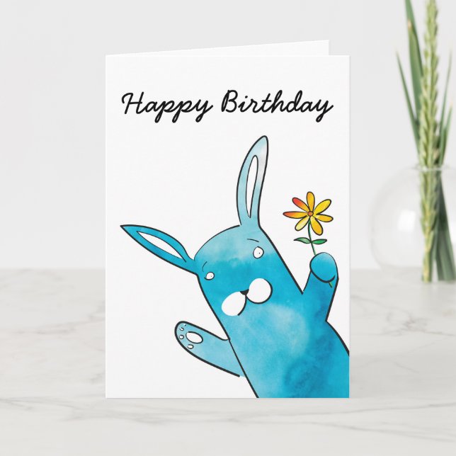 Tarjeta de cumpleaños de conejo (Anverso)