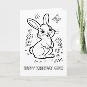tarjeta de cumpleaños de conejo conejo plegable pa