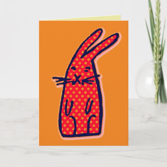 TARJETA DE CUMPLEAÑOS DE CONEJO DE ARTES DE CONEJO (Anverso)