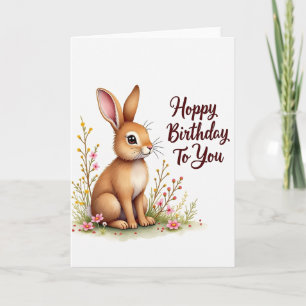 Tarjeta de cumpleaños de conejo de primavera