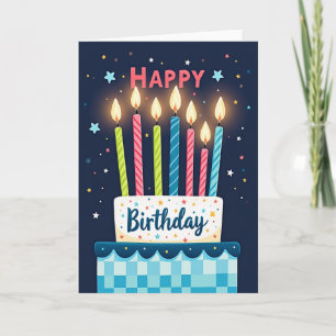 Tarjeta de cumpleaños de confeti estrellado