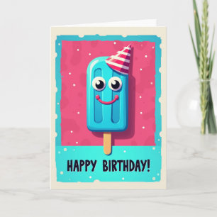 Tarjeta de cumpleaños de cono alegre