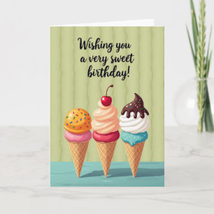 Tarjeta de cumpleaños de cono de pastel
