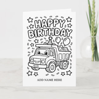 tarjeta de cumpleaños de construcción doblada para