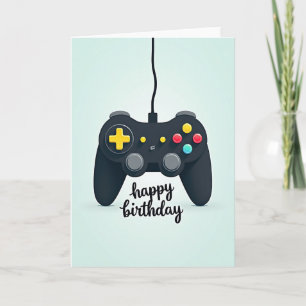 Tarjeta de cumpleaños de controlador de juego dive