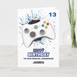Tarjeta de cumpleaños de controlador de juegos per