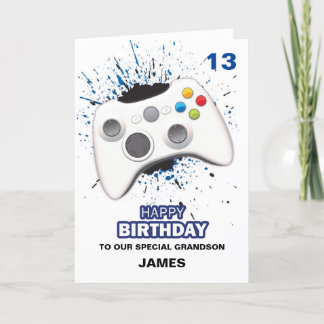 Tarjeta de cumpleaños de controlador de juegos per