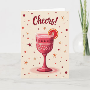 Tarjeta de cumpleaños de copa festiva