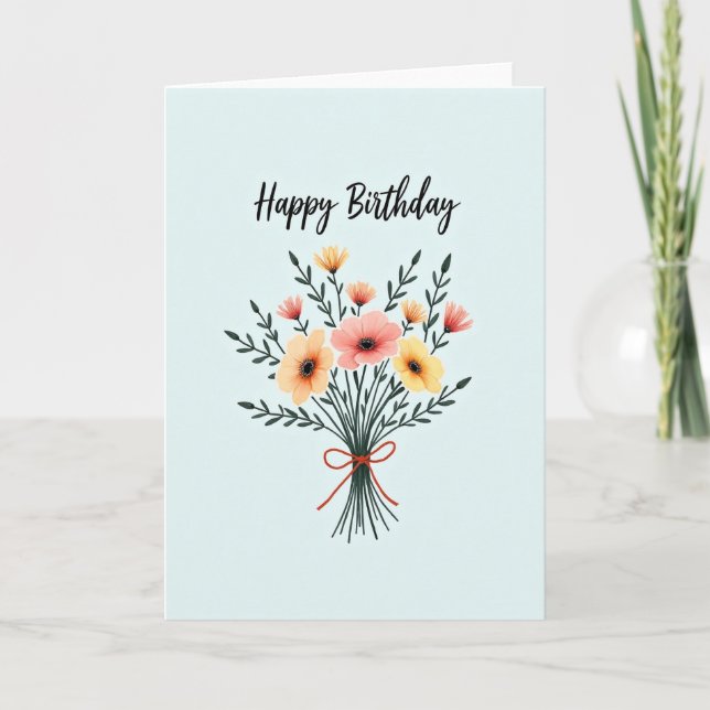 Tarjeta de cumpleaños de coral melocotón (Anverso)