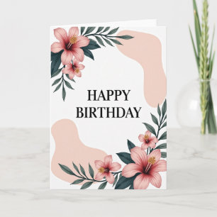 Tarjeta de cumpleaños de coral rosa