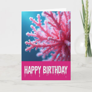 Tarjeta de cumpleaños de coral vibrante