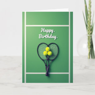 Tarjeta de cumpleaños de corazón de tenis