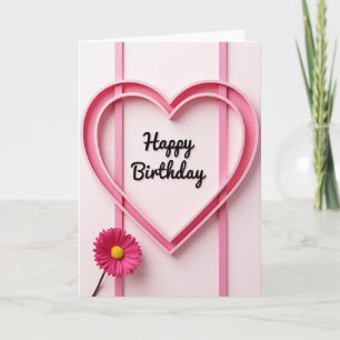 Tarjeta de cumpleaños de corazón en capas