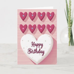 Tarjeta de cumpleaños de corazón moteado