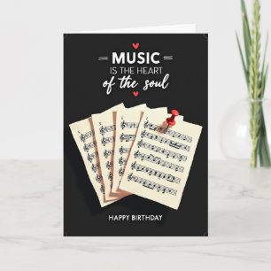 Tarjeta de cumpleaños de corazón musical