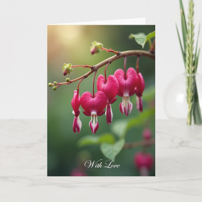 Tarjeta de cumpleaños de corazón romántico (Anverso)