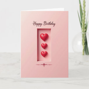 Tarjeta de cumpleaños de corazones apilados