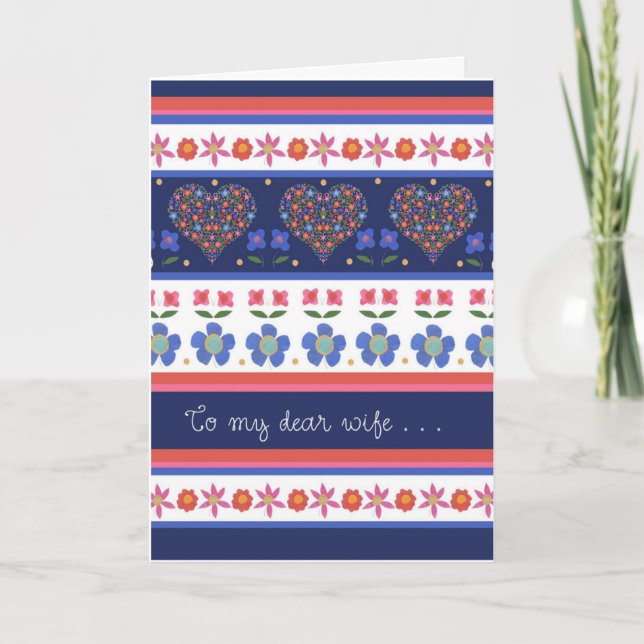 Tarjeta de cumpleaños de Corazones Florales de Art (Anverso)