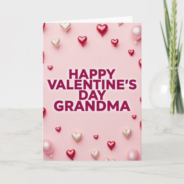 Tarjeta de cumpleaños de Corazones y Globos para A (Anverso)