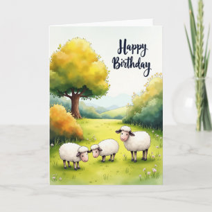 Tarjeta de cumpleaños de Corderitos Dulces