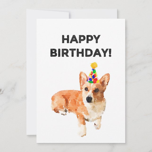 Tarjeta de cumpleaños de Corgi clásica
