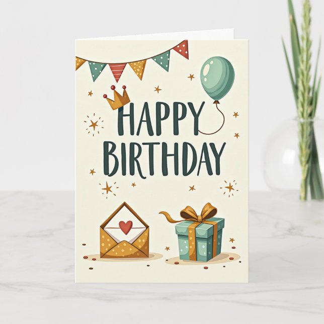 Tarjeta de cumpleaños de corona (Anverso)