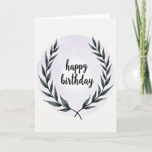 Tarjeta de cumpleaños de corona de lavanda
