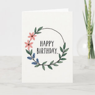 Tarjeta de cumpleaños de corona elegante