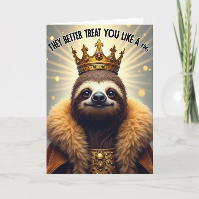 Tarjeta de cumpleaños de corona enjoyada (Anverso)