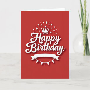 Tarjeta de cumpleaños de corona real