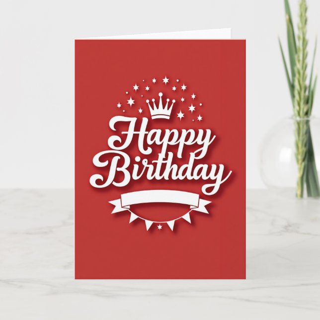 Tarjeta de cumpleaños de corona real (Anverso)
