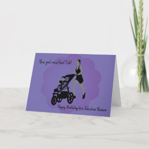 Tarjeta de cumpleaños de corredor de buggy Mamá
