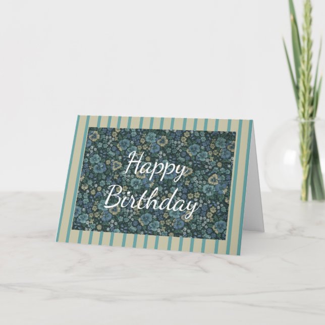 Tarjeta de cumpleaños de Cottage Pansies (Anverso)