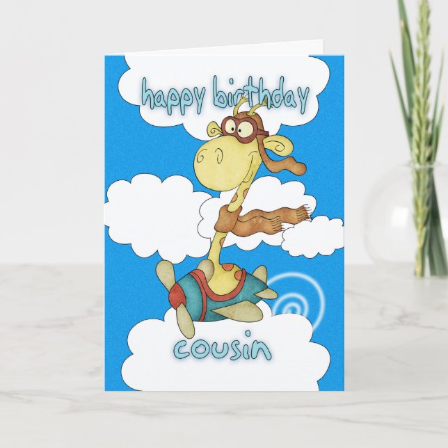 Tarjeta de cumpleaños de Cousin Airplane / Airplan (Anverso)