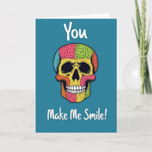 Tarjeta de cumpleaños de cráneo caprichosa